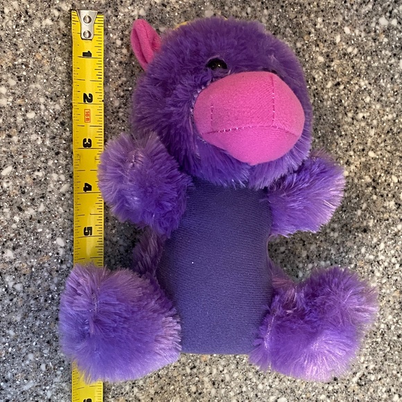 Kellytoy Monster plush pink purple yellow horns 8" - Picture 5 of 5